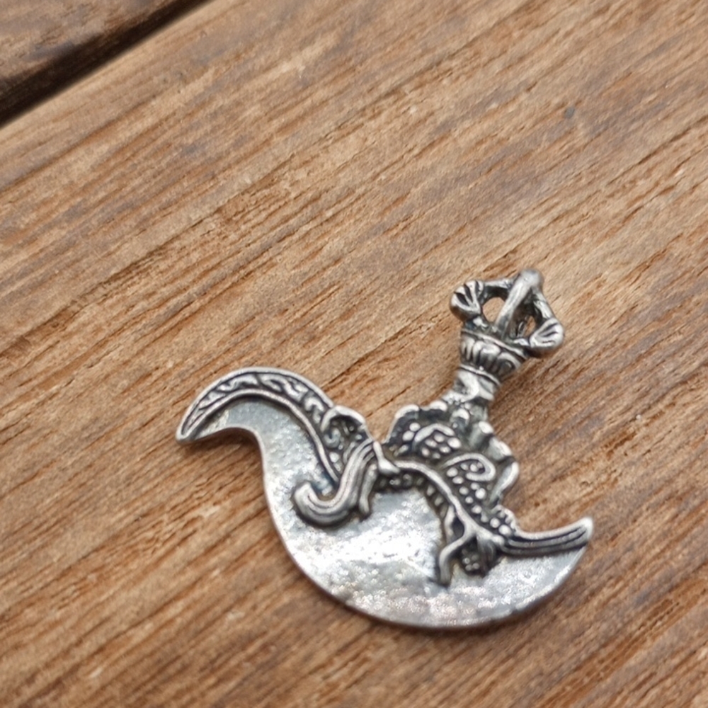 Tibetan Silver Hand Crafted Unique Shaped Tribal Pendant P245